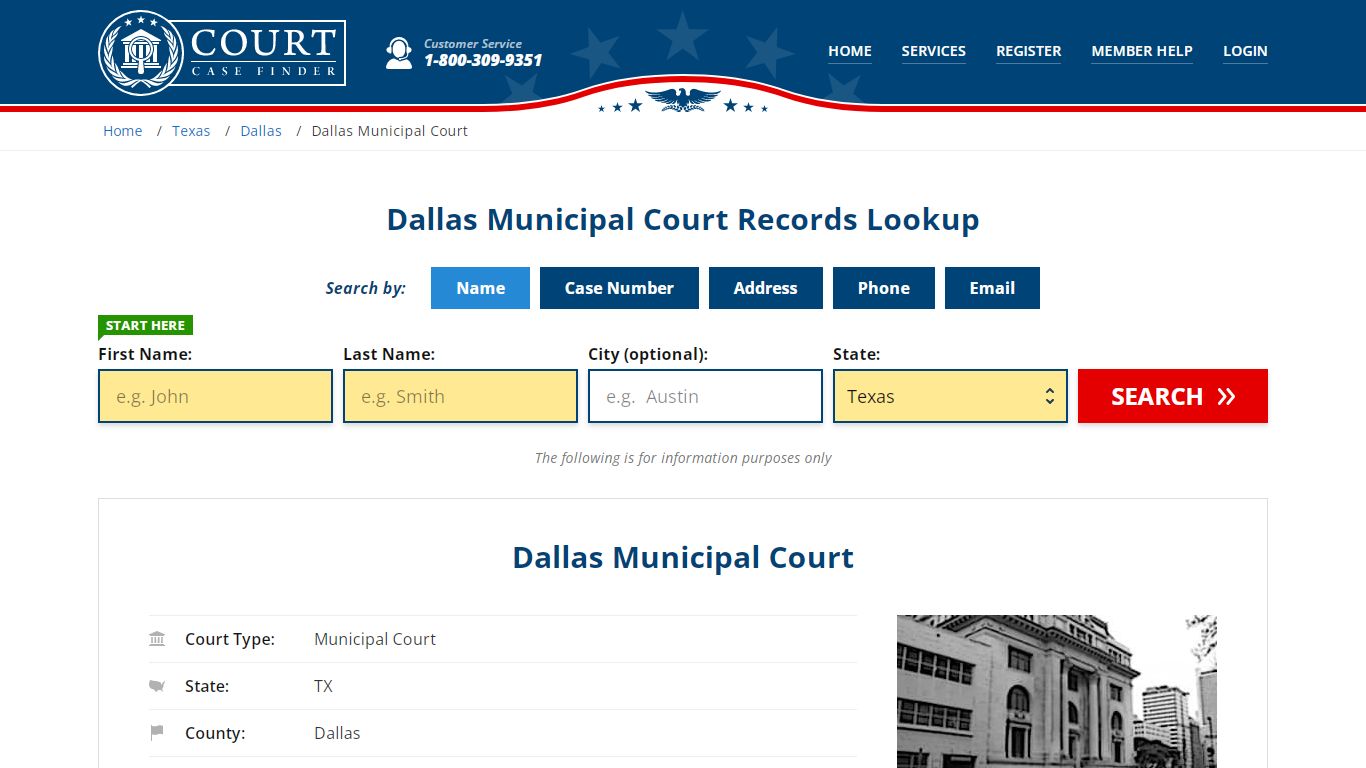 Dallas Municipal Court Records Lookup - CourtCaseFinder.com